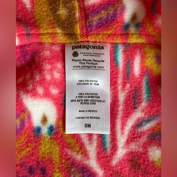 Patagonia Baby Synchilla Fleece Jacket Cardigan Hooded 0m Rare Forest Fox Print - Picture 8 of 11